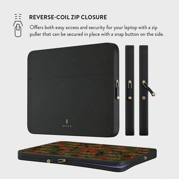 Burga Red Jungle Leopard Print Laptop Sleeve - Picture 4 of 8